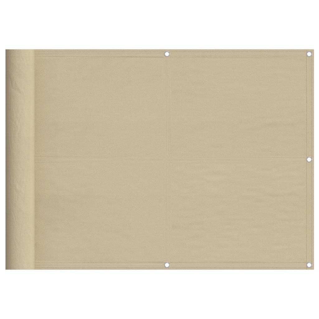 vidaXL Parawan balkonowy, beżowy, 75x700 cm, 100% poliester Oxford