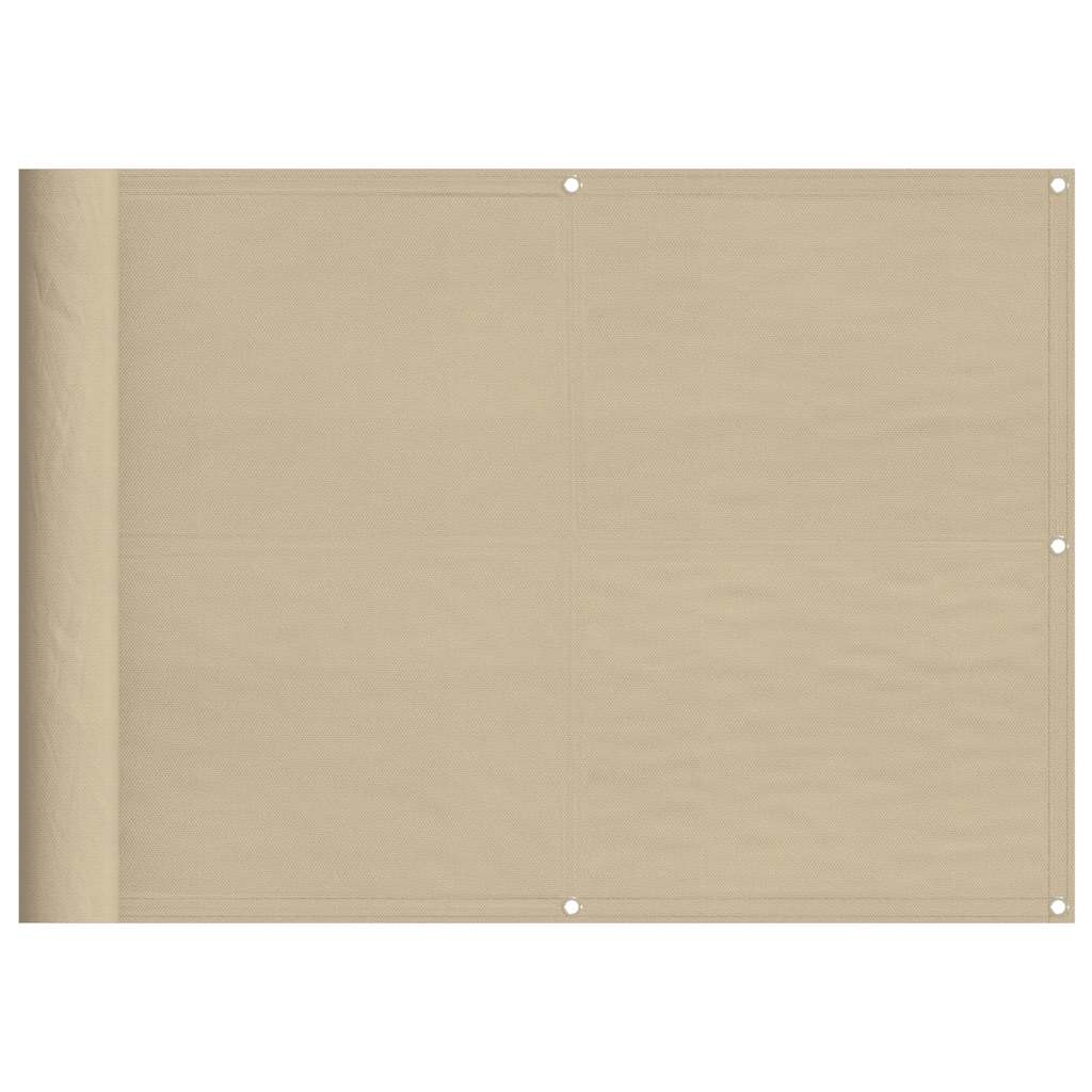 vidaXL Parawan balkonowy, beżowy, 75x800 cm, 100% poliester Oxford