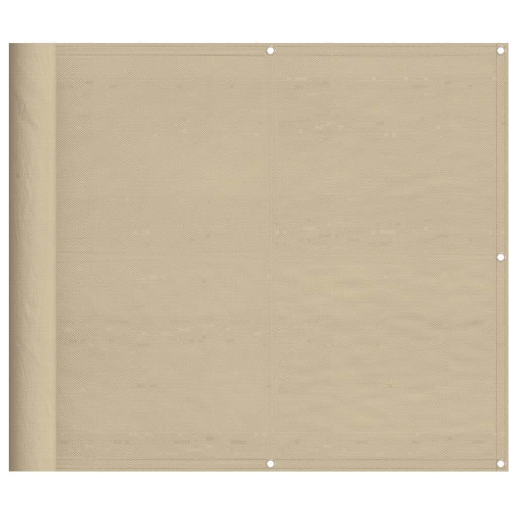 vidaXL Parawan balkonowy, beżowy, 90x800 cm, 100% poliester Oxford
