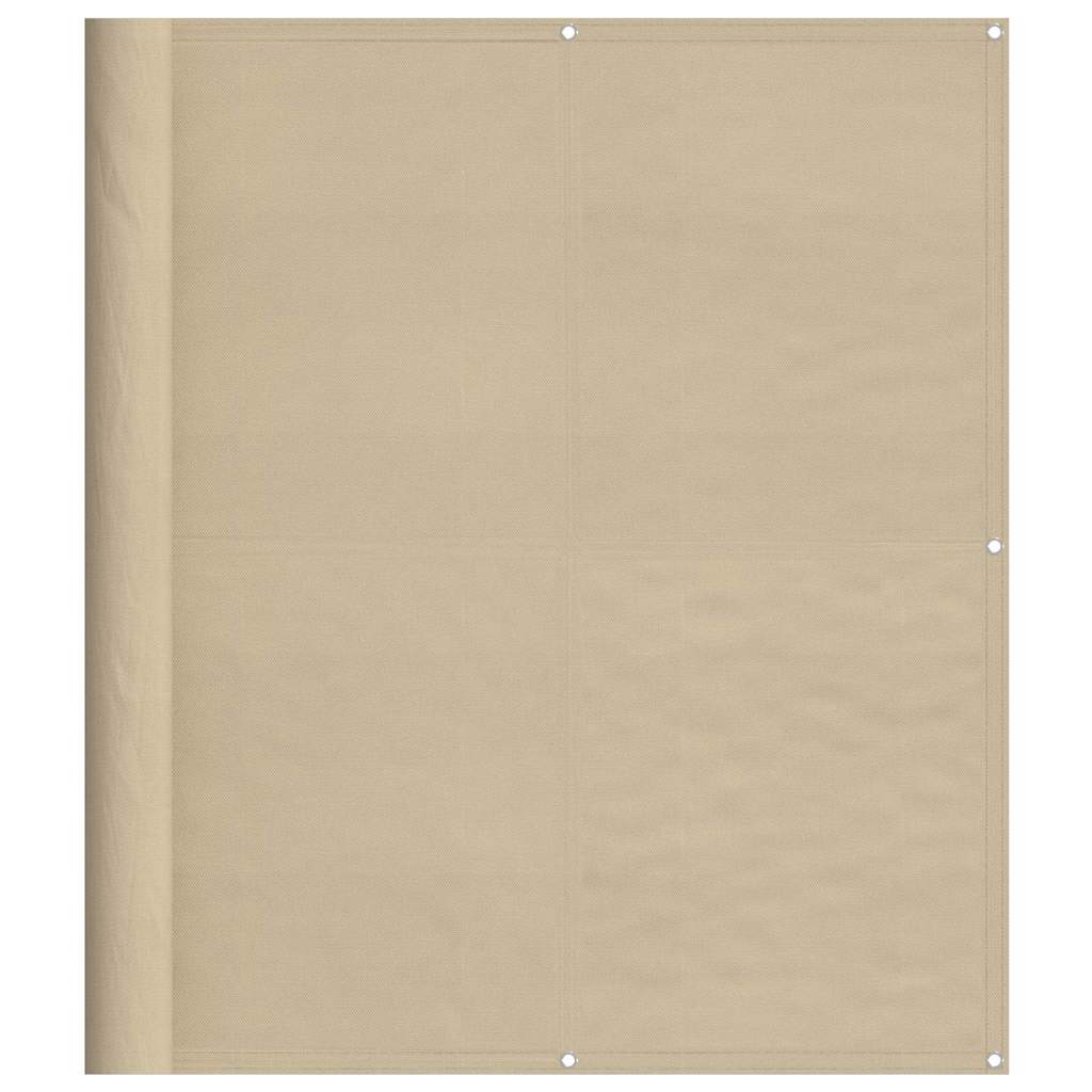 vidaXL Parawan balkonowy, beżowy, 120x800 cm, 100% poliester Oxford