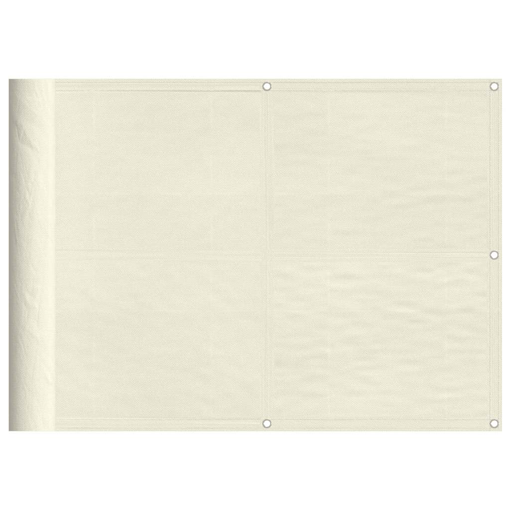 vidaXL Parawan balkonowy, kremowy, 75x1000 cm, 100% poliester Oxford