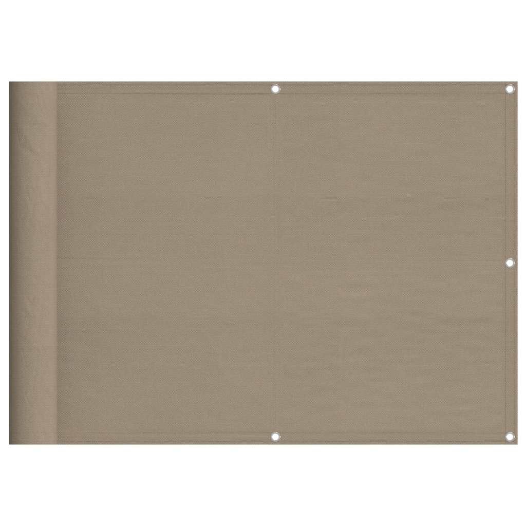 vidaXL Parawan balkonowy, taupe, 75x700 cm, 100% poliester Oxford
