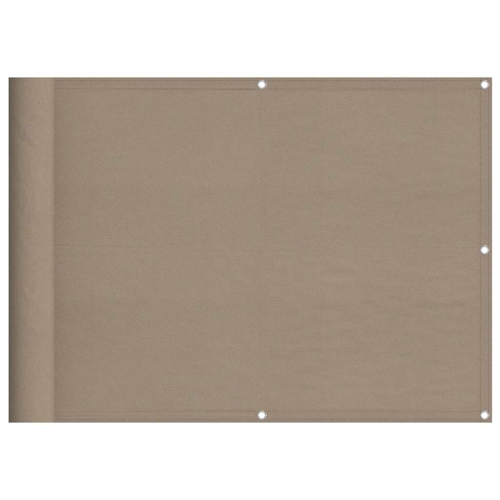 vidaXL Parawan balkonowy, taupe, 75x800 cm, 100% poliester Oxford