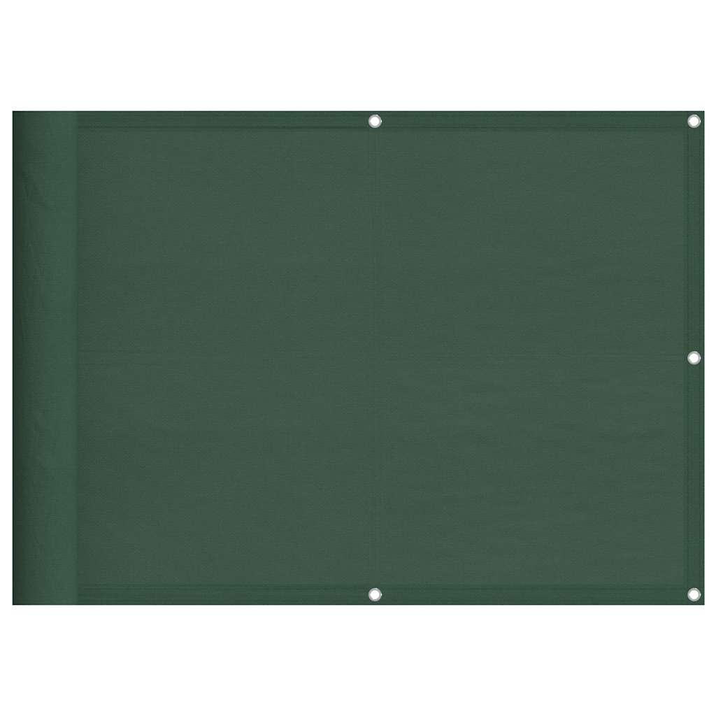 vidaXL Parawan balkonowy ciemnozielony 75x700 cm 100% poliester Oxford