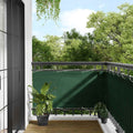 vidaXL Parawan balkonowy ciemnozielony 75x700 cm 100% poliester Oxford
