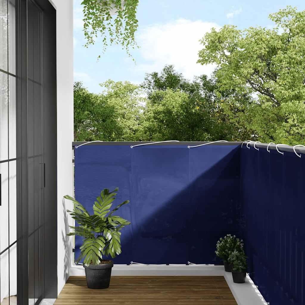 vidaXL Parawan balkonowy, niebieski, 120x700 cm, 100% poliester Oxford