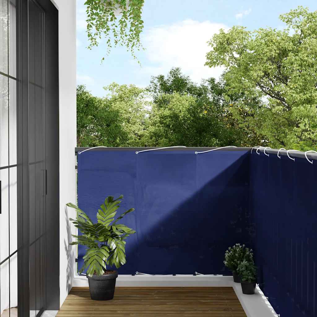 vidaXL Parawan balkonowy, niebieski, 120x800 cm, 100% poliester Oxford