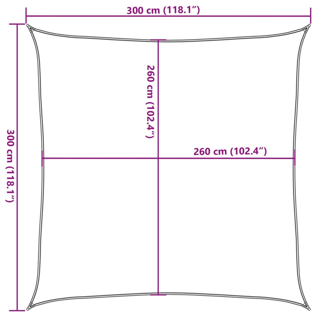 vidaXL Żagiel przeciwsłoneczny, piaskowy, 3x3 m, 100% poliester