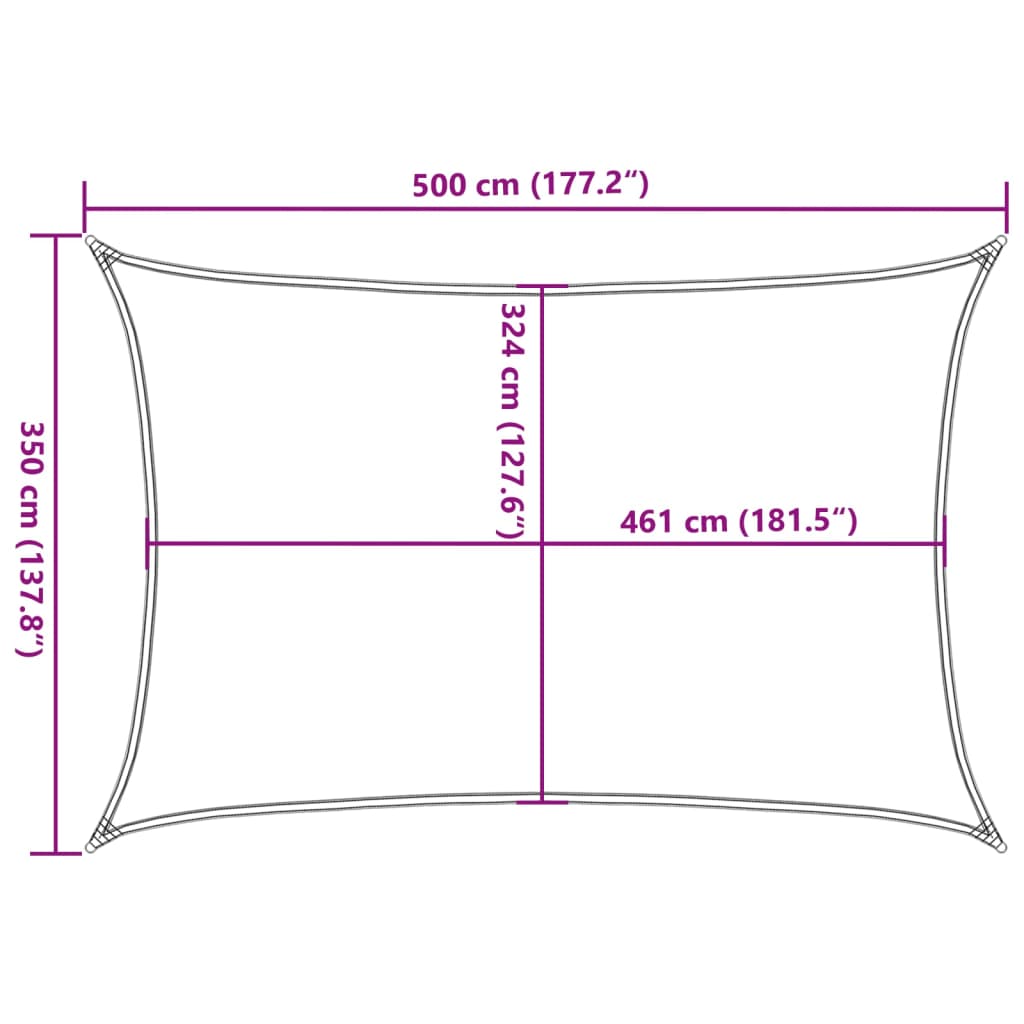 vidaXL Żagiel przeciwsłoneczny, jasnoszary, 5x3,5 m, 100% poliester