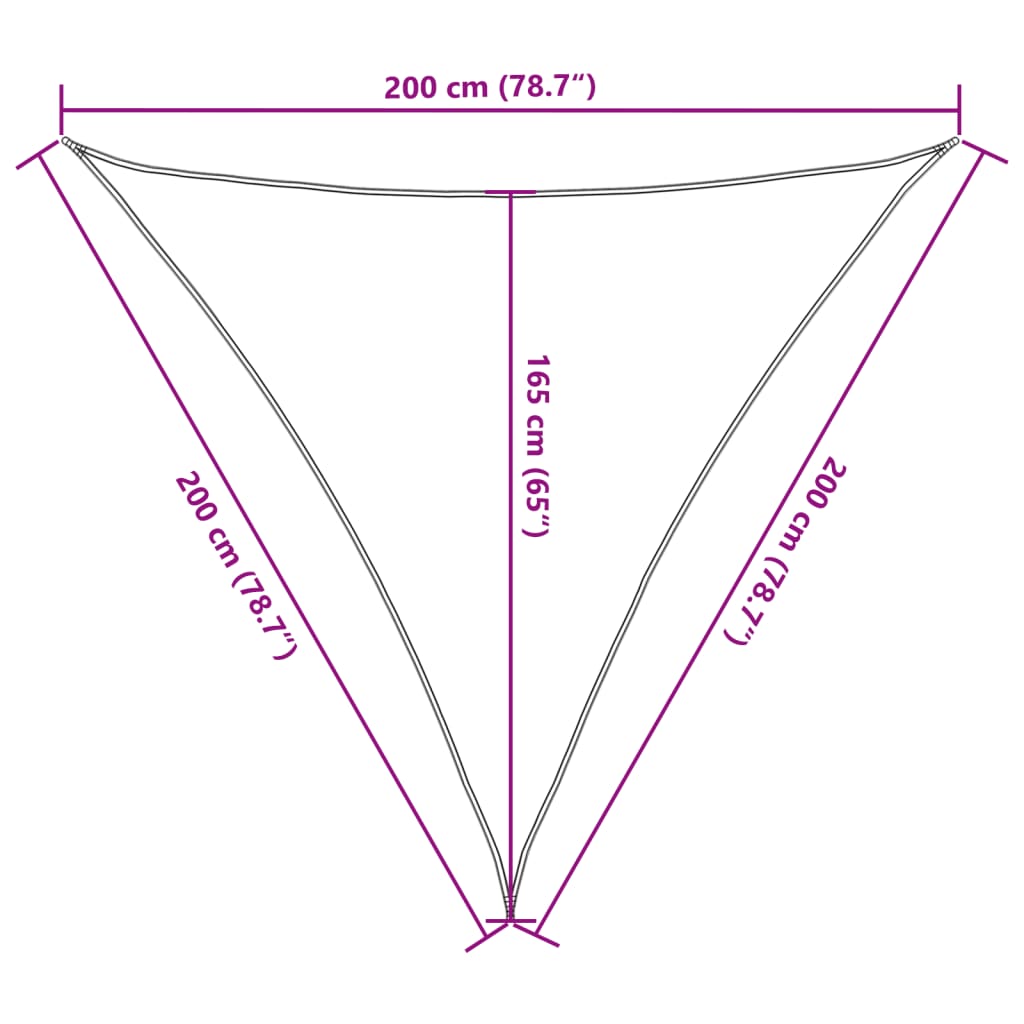 vidaXL Żagiel przeciwsłoneczny, piaskowy, 2x2x2 m, 100% poliester