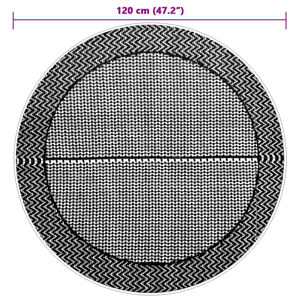 vidaXL Dywan na zewnątrz, ARAKIL szary, Ø120 cm, PP