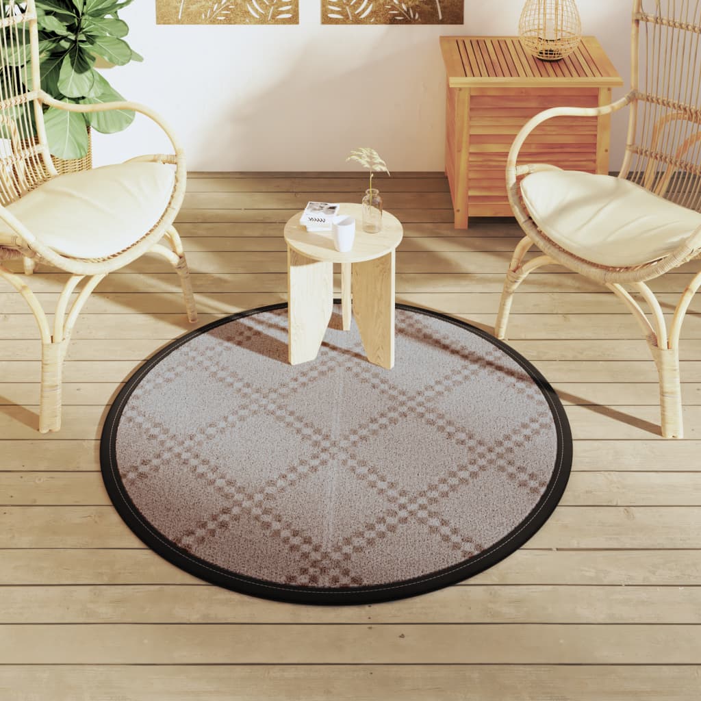 vidaXL Dywan na zewnątrz, ARAKIL brązowy, Ø120 cm, PP