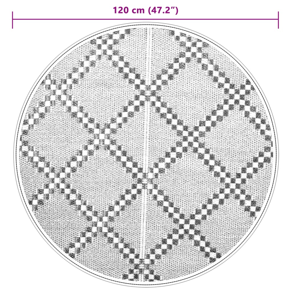 vidaXL Dywan na zewnątrz, ARAKIL brązowy, Ø120 cm, PP