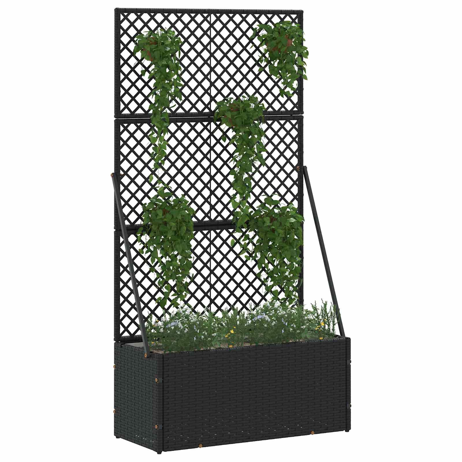 vidaXL Osłona do treli ogrodowej Czarny 70 x 30 x 135 cm Metal
