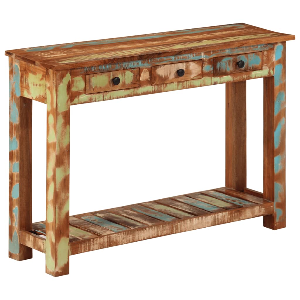vidaXL Stolik konsolowy, 110x30x76 cm, lite drewno z odzysku