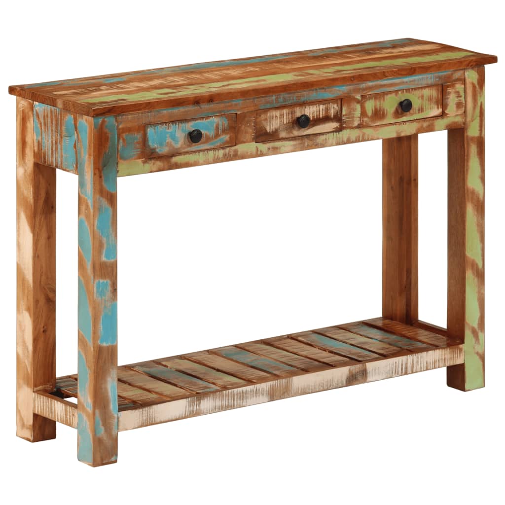 vidaXL Stolik konsolowy, 110x30x76 cm, lite drewno z odzysku