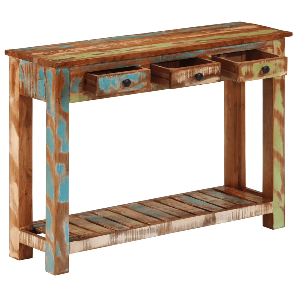 vidaXL Stolik konsolowy, 110x30x76 cm, lite drewno z odzysku
