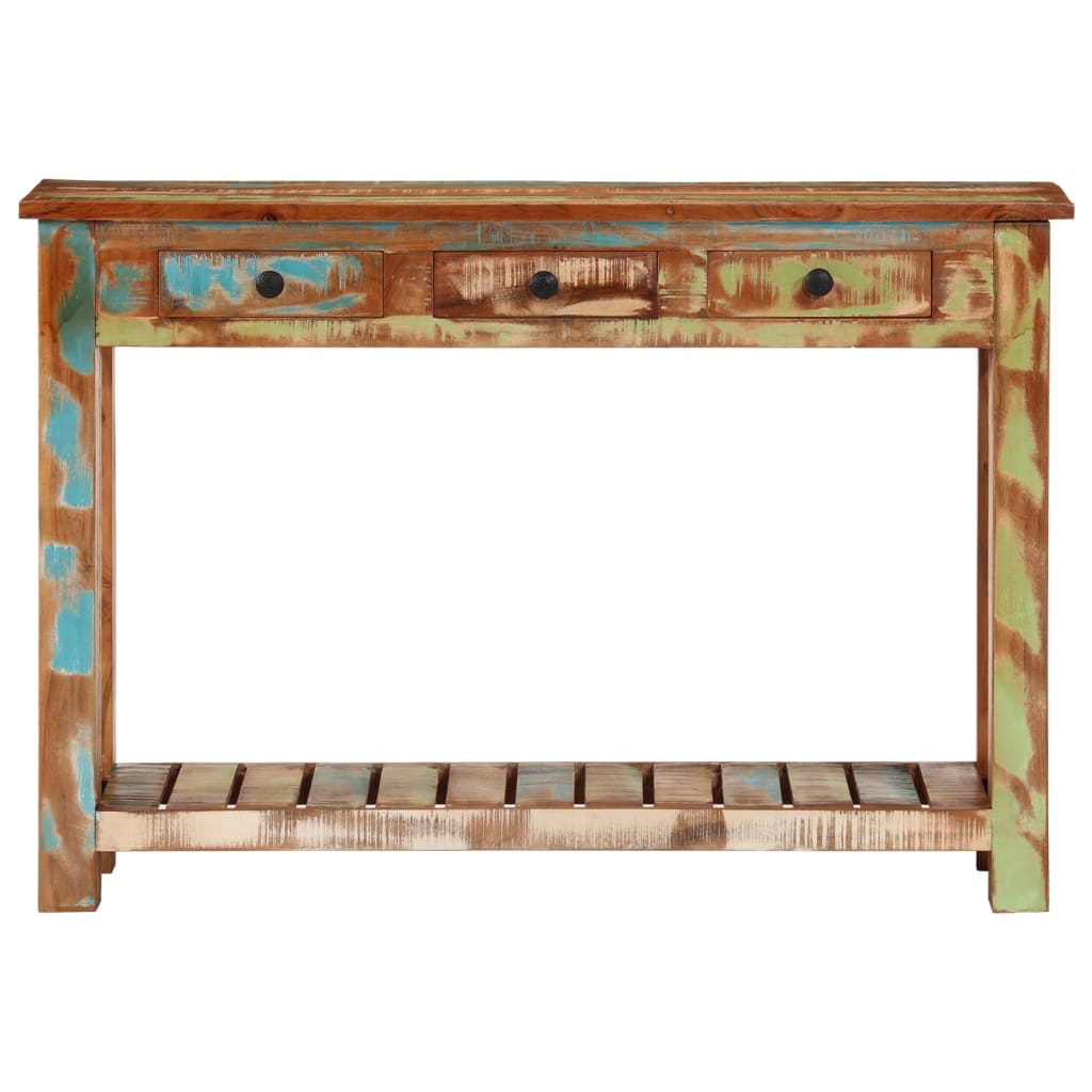 vidaXL Stolik konsolowy, 110x30x76 cm, lite drewno z odzysku