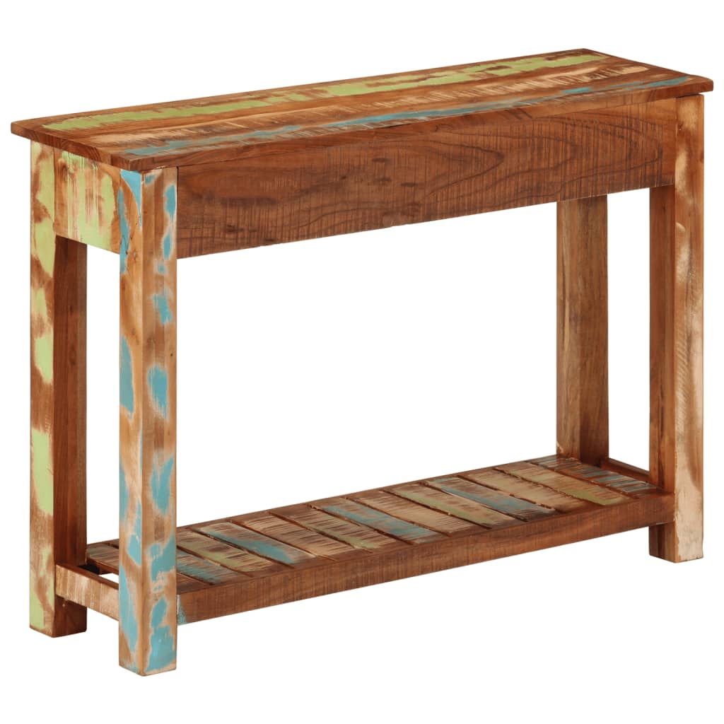 vidaXL Stolik konsolowy, 110x30x76 cm, lite drewno z odzysku
