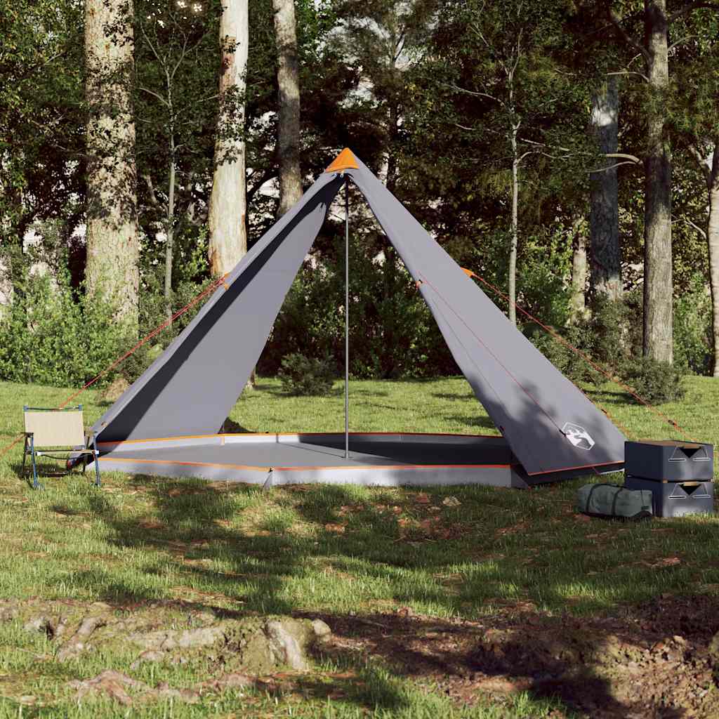 vidaXL Namiot rodzinny tipi, 8-os., szaro-pomarańczowy, wodoszczelny