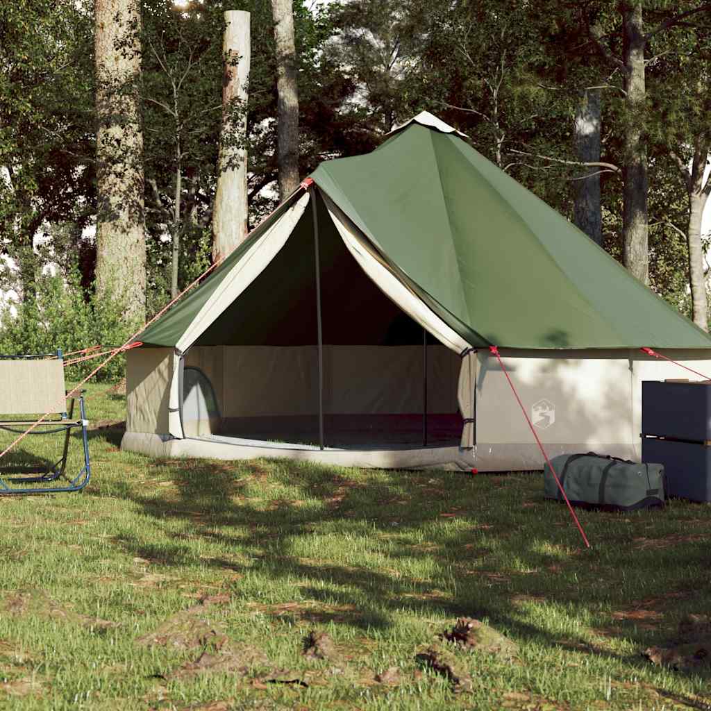 vidaXL Namiot rodzinny tipi, 6-osobowy, zielony, wodoszczelny