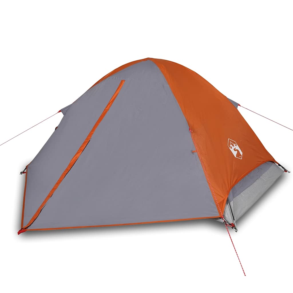 vidaXL Namiot turystyczny, 4-os., szaro-pomarańczowy, wodoszczelny