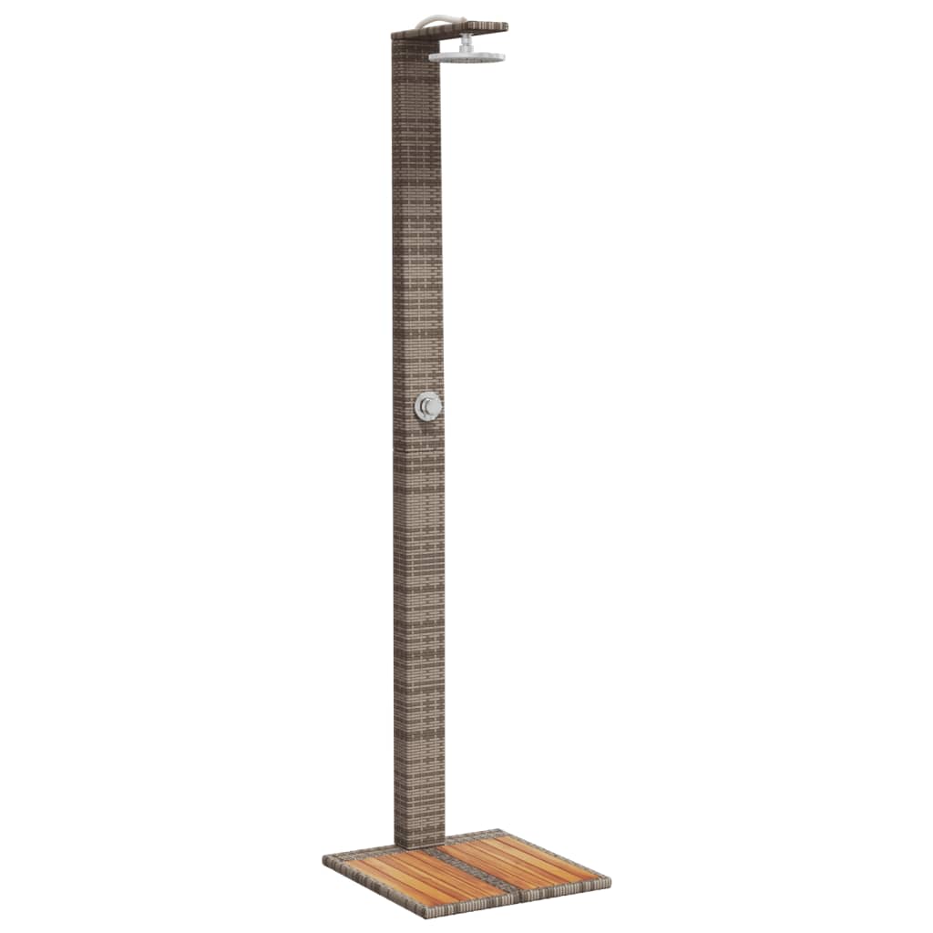 vidaXL Prysznic ogrodowy, szary, 50x55x224 cm, polirattan i akacja