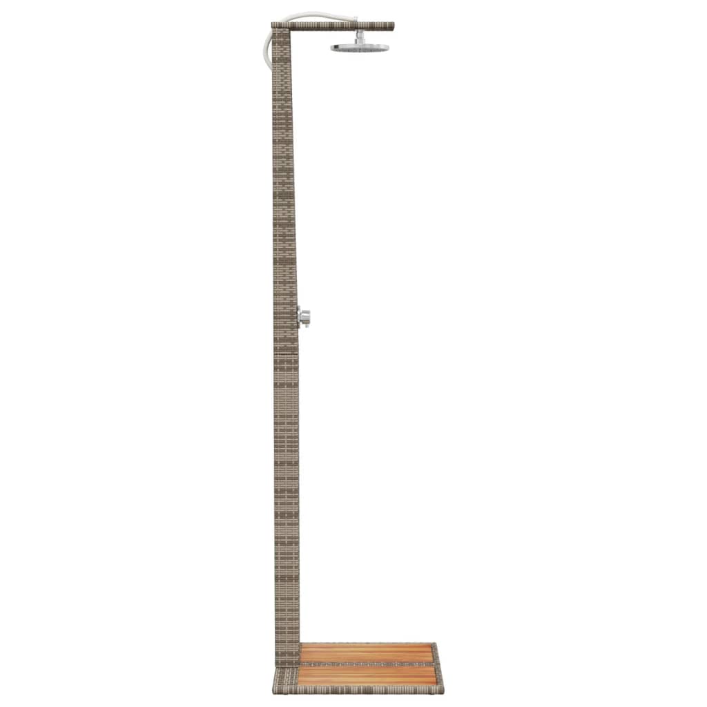 vidaXL Prysznic ogrodowy, szary, 50x55x224 cm, polirattan i akacja