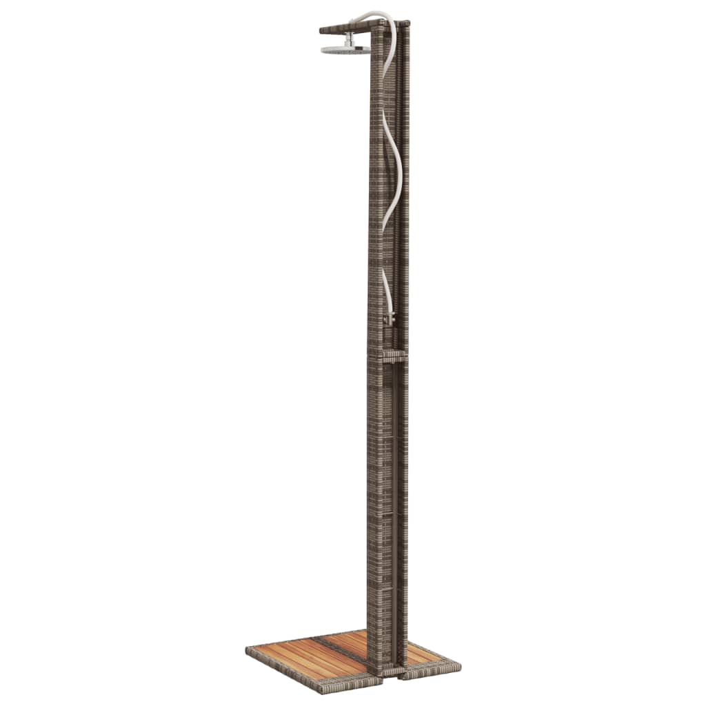 vidaXL Prysznic ogrodowy, szary, 50x55x224 cm, polirattan i akacja