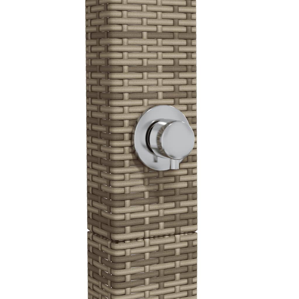 vidaXL Prysznic ogrodowy, szary, 50x55x224 cm, polirattan i akacja