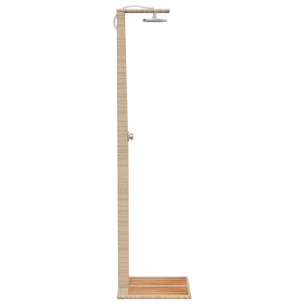 vidaXL Prysznic ogrodowy, beżowy, 50x55x224 cm, polirattan i akacja