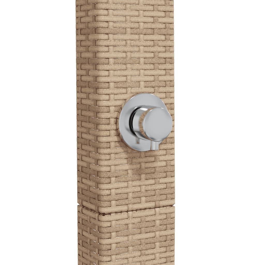 vidaXL Prysznic ogrodowy, beżowy, 50x55x224 cm, polirattan i akacja