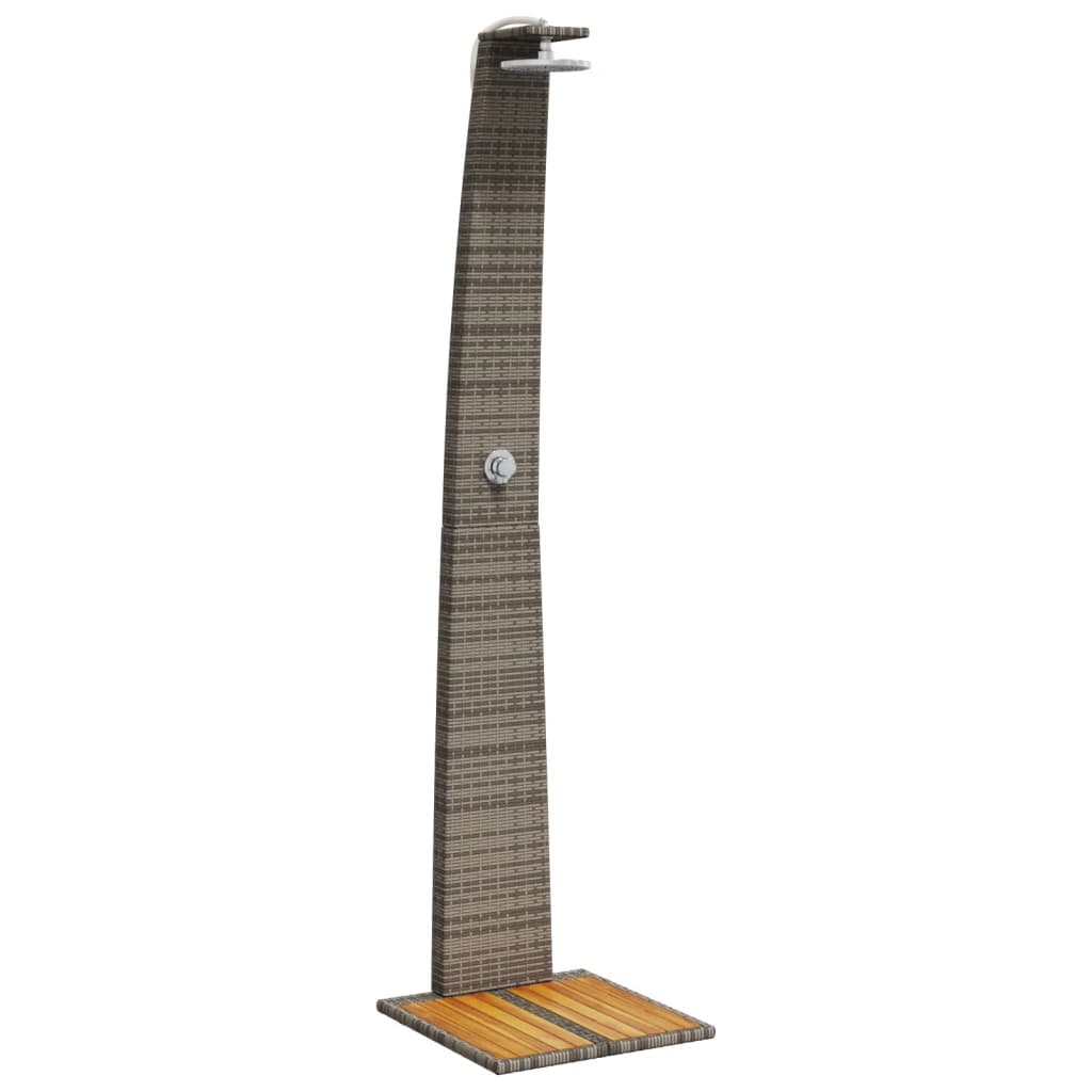vidaXL Prysznic ogrodowy, szary, 55x60x224 cm, polirattan i akacja