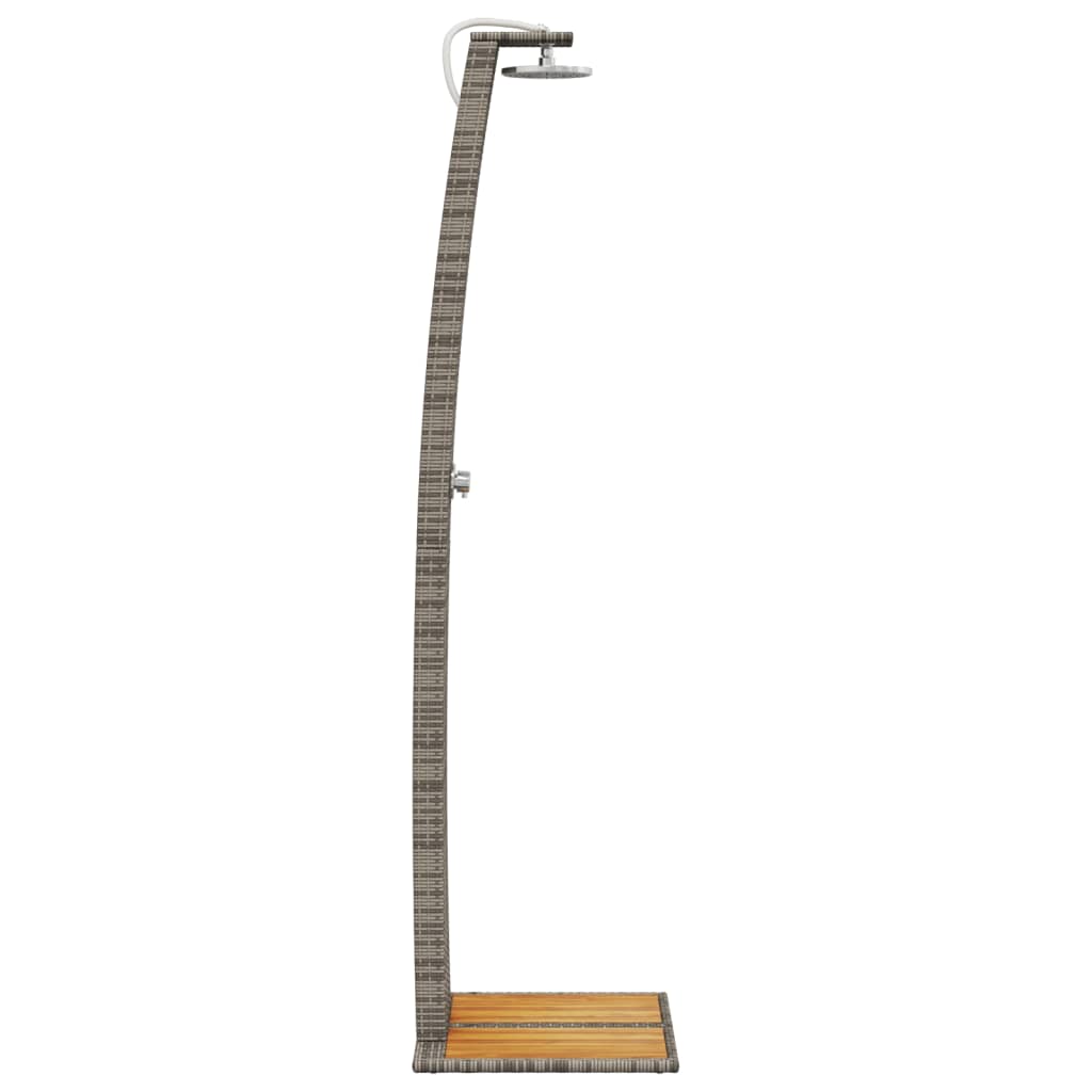 vidaXL Prysznic ogrodowy, szary, 55x60x224 cm, polirattan i akacja