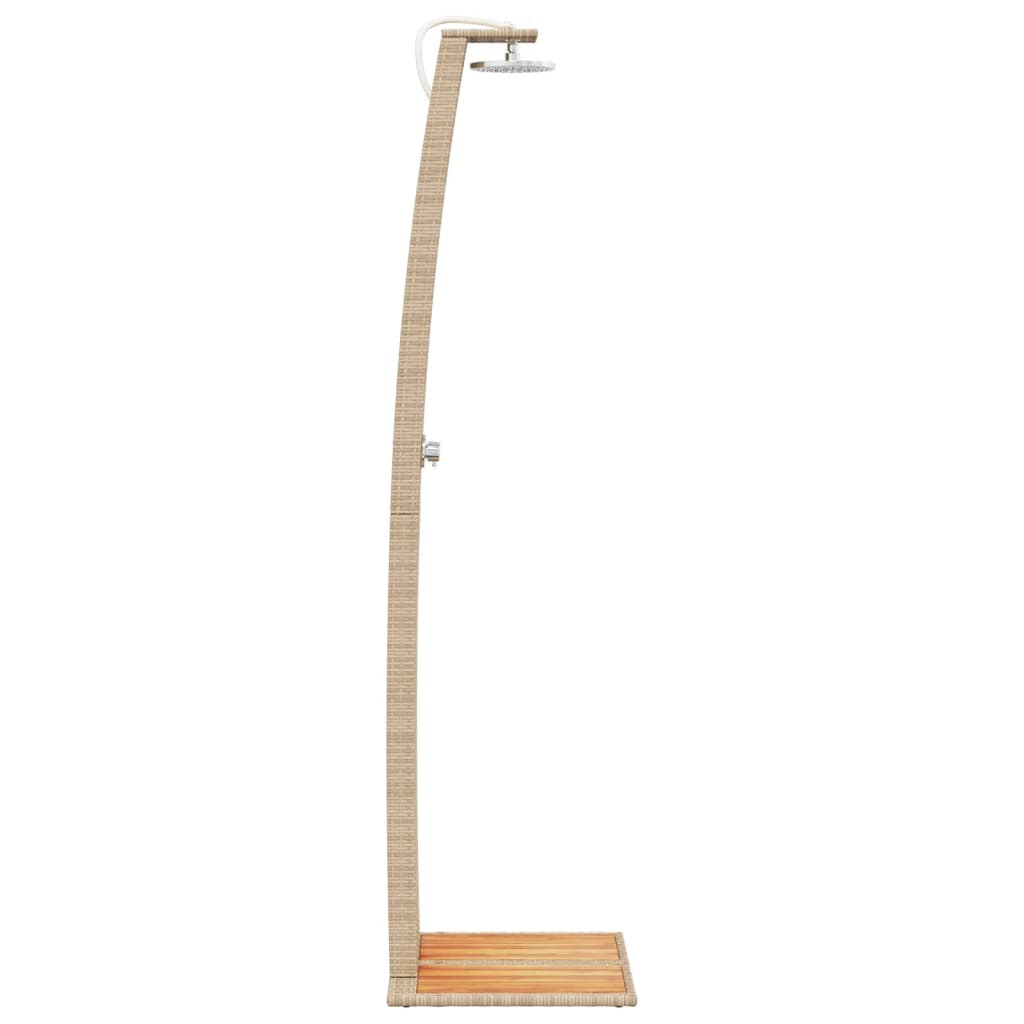 vidaXL Prysznic ogrodowy, beżowy, 55x60x224 cm, polirattan i akacja