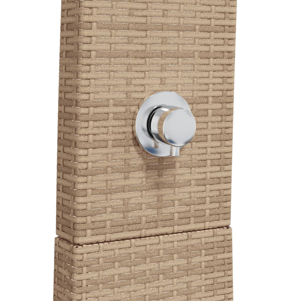 vidaXL Prysznic ogrodowy, beżowy, 55x60x224 cm, polirattan i akacja