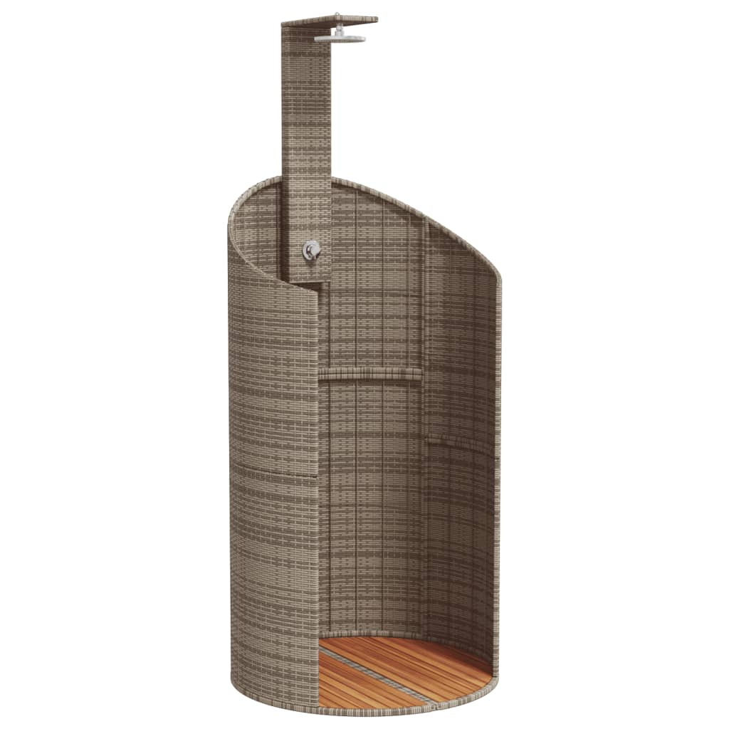 vidaXL Prysznic ogrodowy, szary, 100x100x241,5 cm, polirattan i akacja