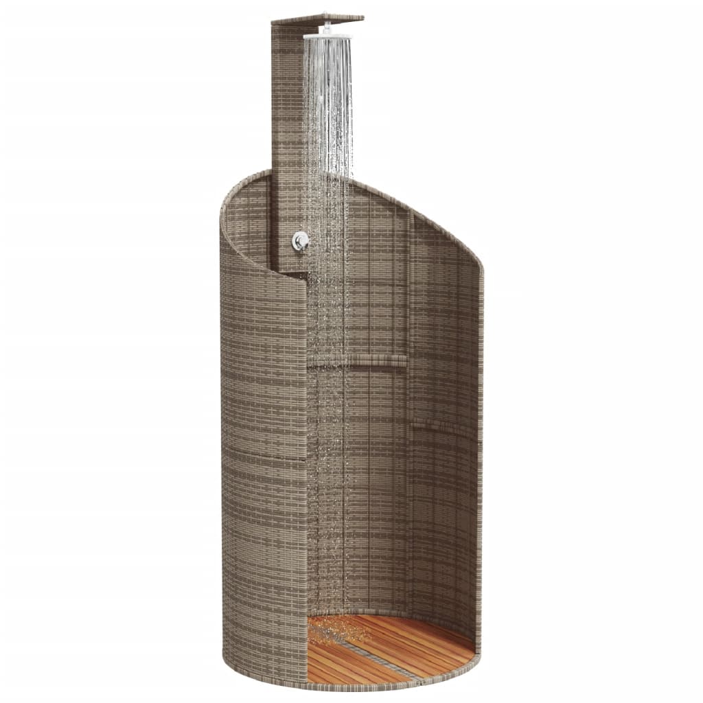 vidaXL Prysznic ogrodowy, szary, 100x100x241,5 cm, polirattan i akacja