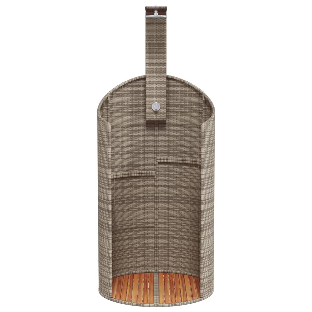 vidaXL Prysznic ogrodowy, szary, 100x100x241,5 cm, polirattan i akacja
