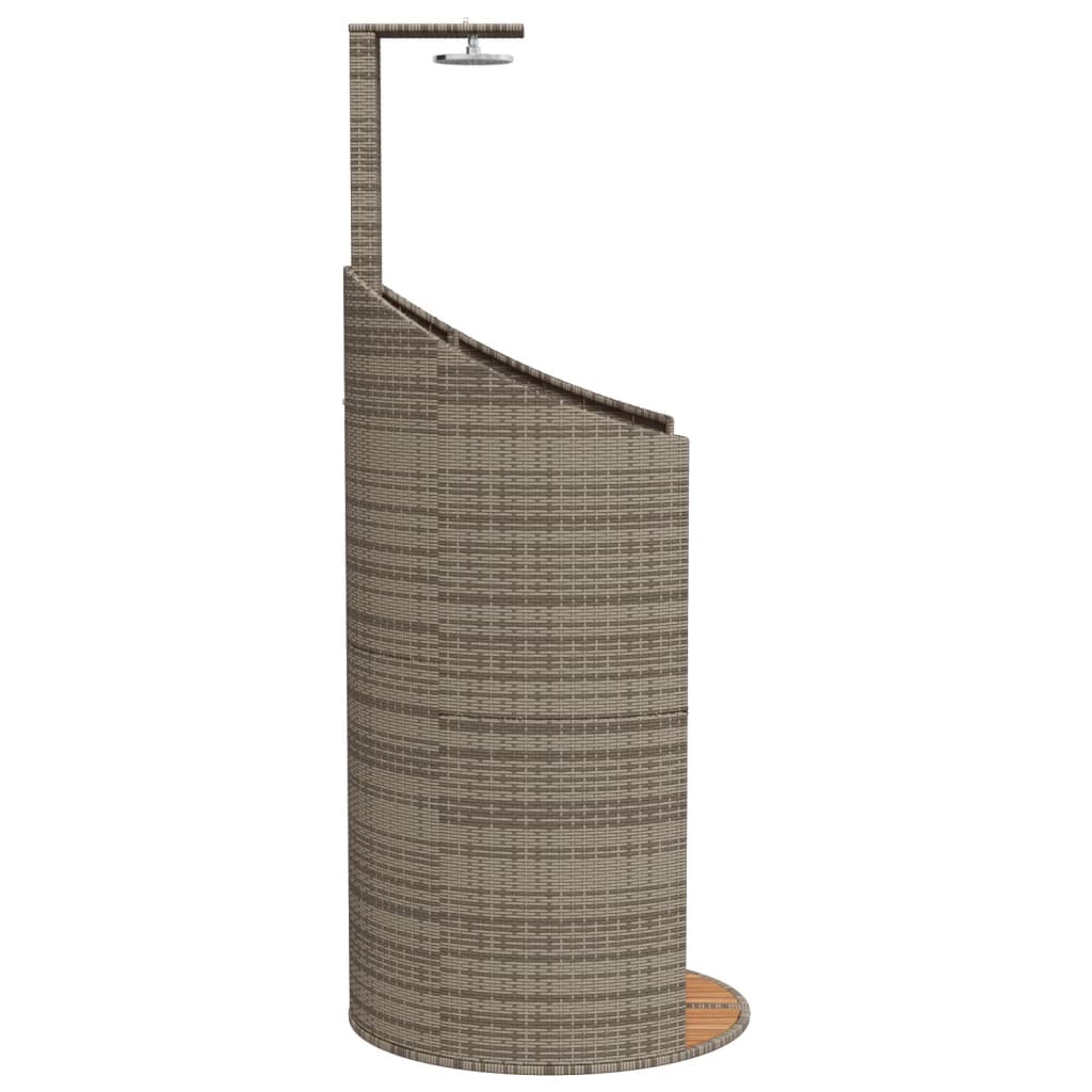 vidaXL Prysznic ogrodowy, szary, 100x100x241,5 cm, polirattan i akacja