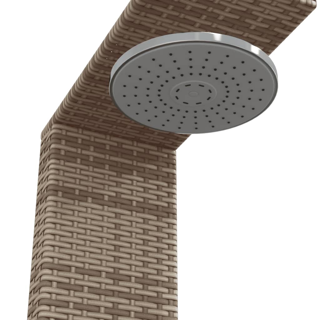 vidaXL Prysznic ogrodowy, szary, 100x100x241,5 cm, polirattan i akacja