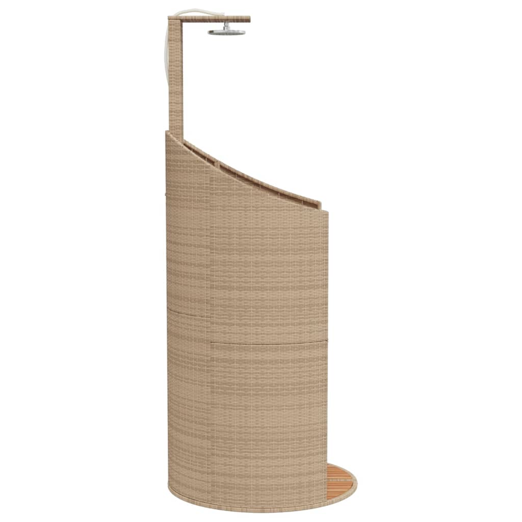 vidaXL Prysznic ogrodowy, beż, 100x100x241,5 cm, polirattan i akacja
