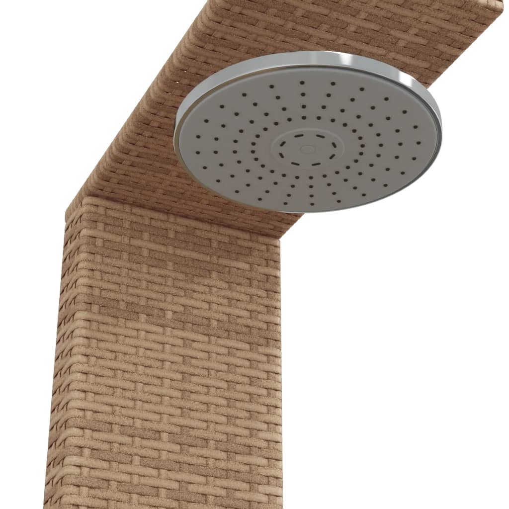 vidaXL Prysznic ogrodowy, beż, 100x100x241,5 cm, polirattan i akacja