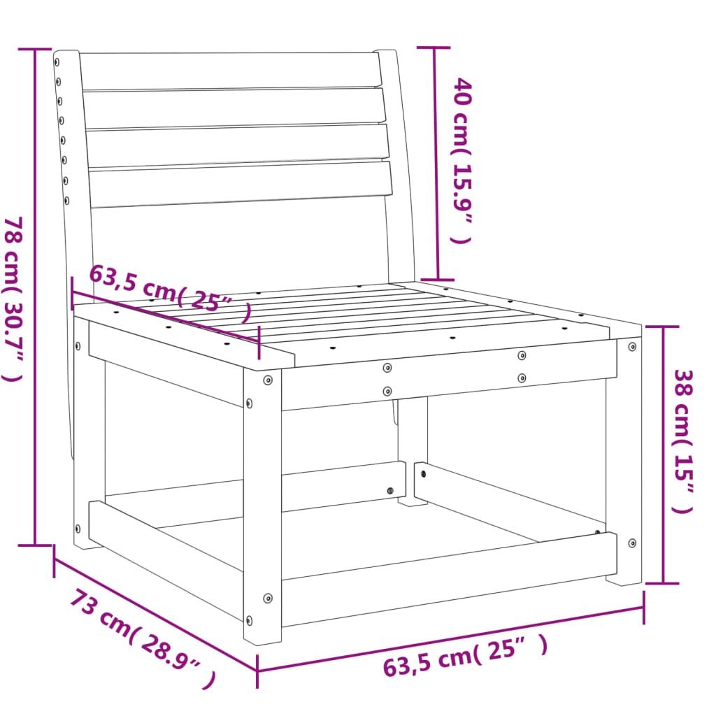 vidaXL Sofa ogrodowa, woskowy brąz, lite drewno sosnowe