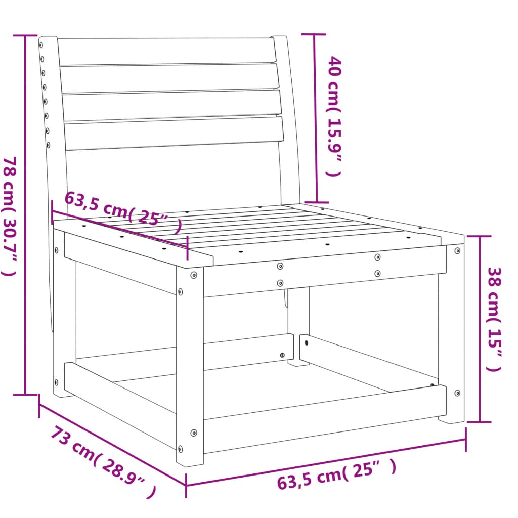 vidaXL Sofa ogrodowa, lite drewno daglezjowe