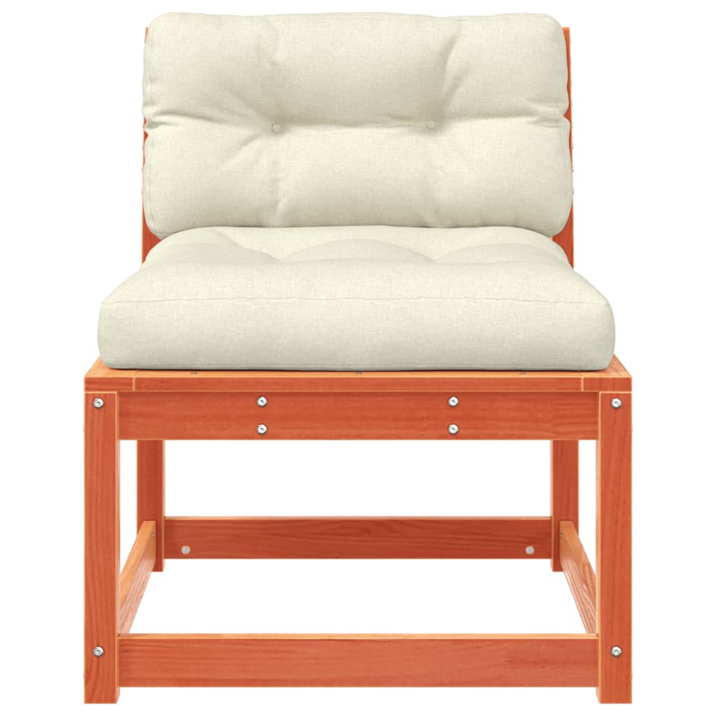 vidaXL Siedzisko ogrodowe z poduszkami, woskowy brąz, lita sosna