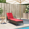 vidaXL | Leżak | z poduszką 1-osoba Brązowy 63 x 200 x 81 cm polirattan