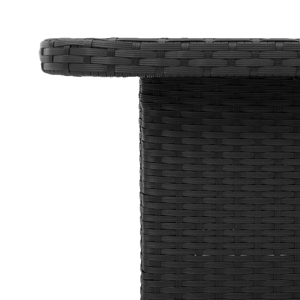 vidaXL Stół ogrodowy, czarny, 110x110x71 cm, polirattan i akacja