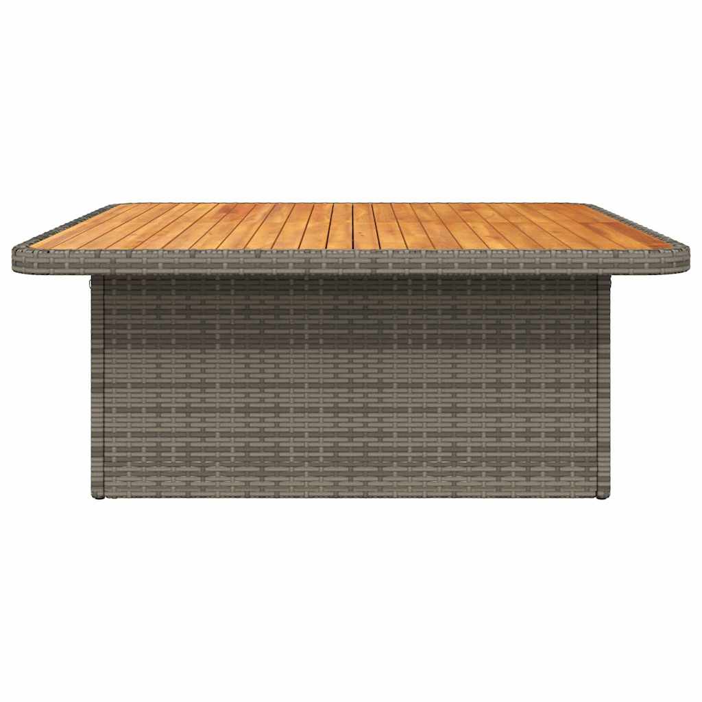 vidaXL Stół ogrodowy, szary, 110x110x71 cm, polirattan i akacja