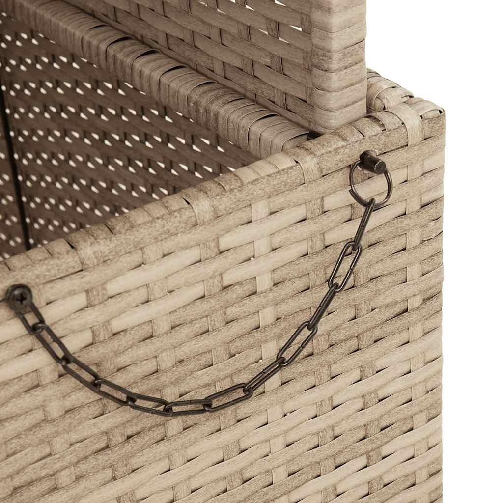vidaXL Stół ogrodowy, beżowy, 110x110x71 cm, polirattan i akacja